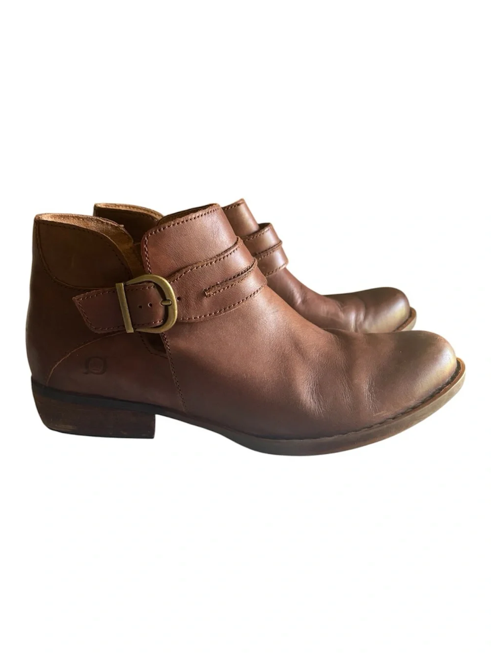 Born Women’s Brown Leather Ankle Boots - Size 11M Kati Brown Cuero